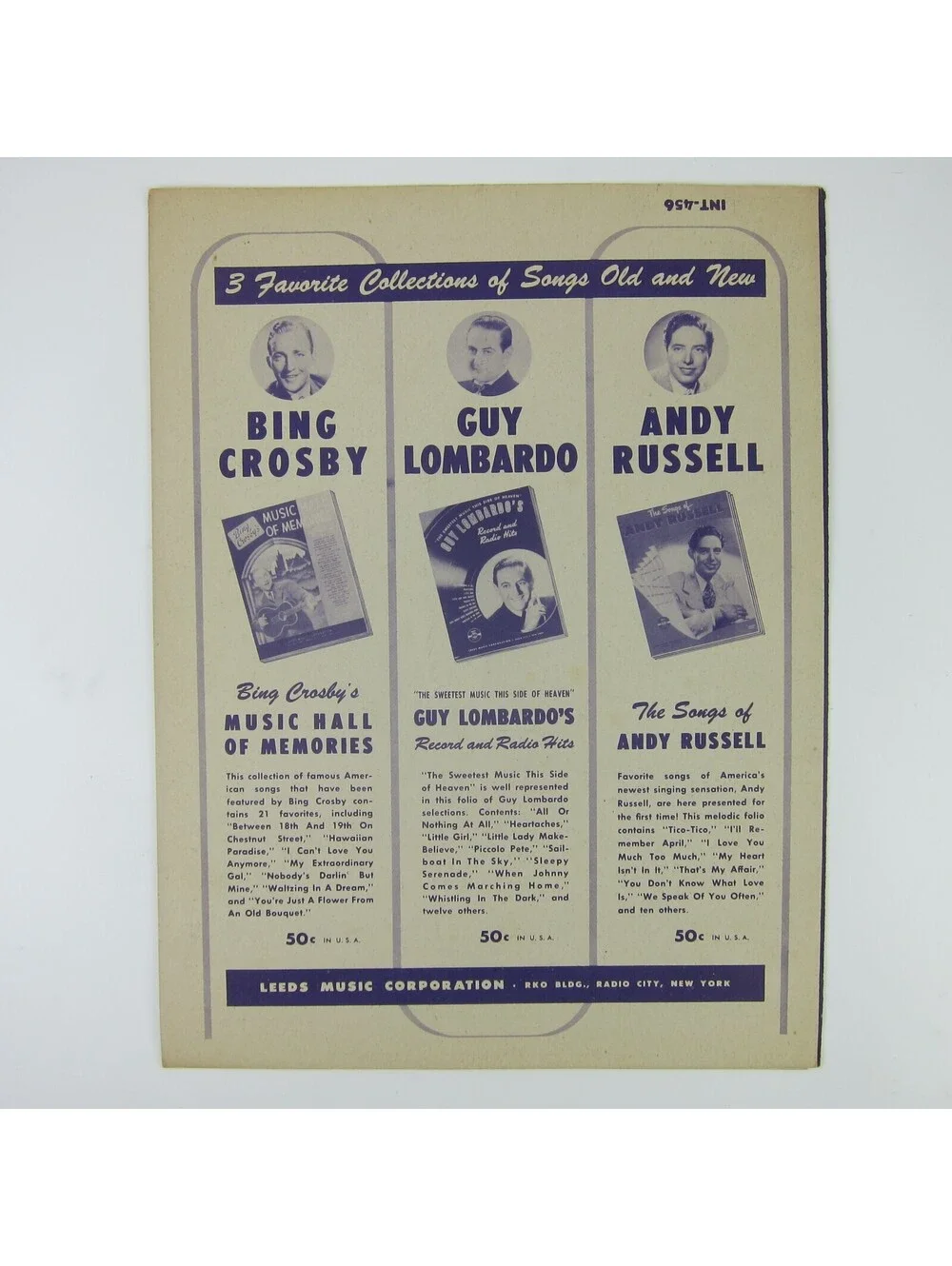 Sheet Music Come To Baby, Do Nat King Cole Trio Inez James Sidney Miller 1945